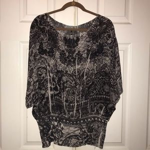 Cute XL sheer Black and White top